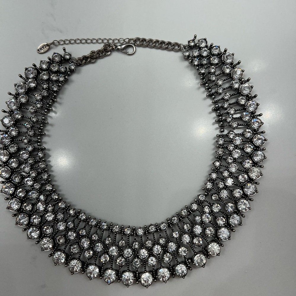 Zara Silver and Crystal Necklace seen on the Princess of Whales Kate